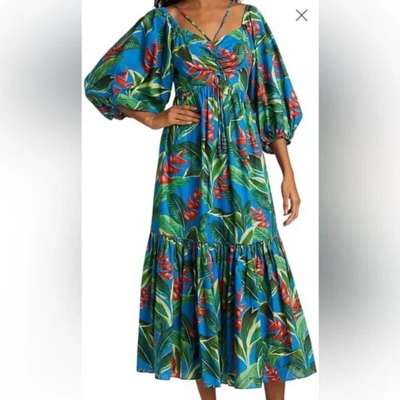 Farm Rio Dream Garden Floral Midi Dress - Picture 2 of 6